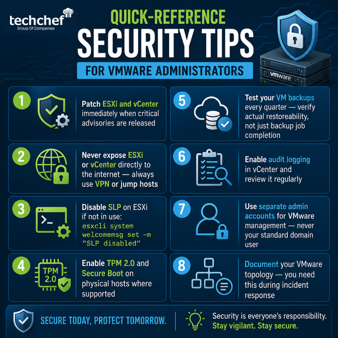 Quick-Reference Security Tips for VMware Administrators